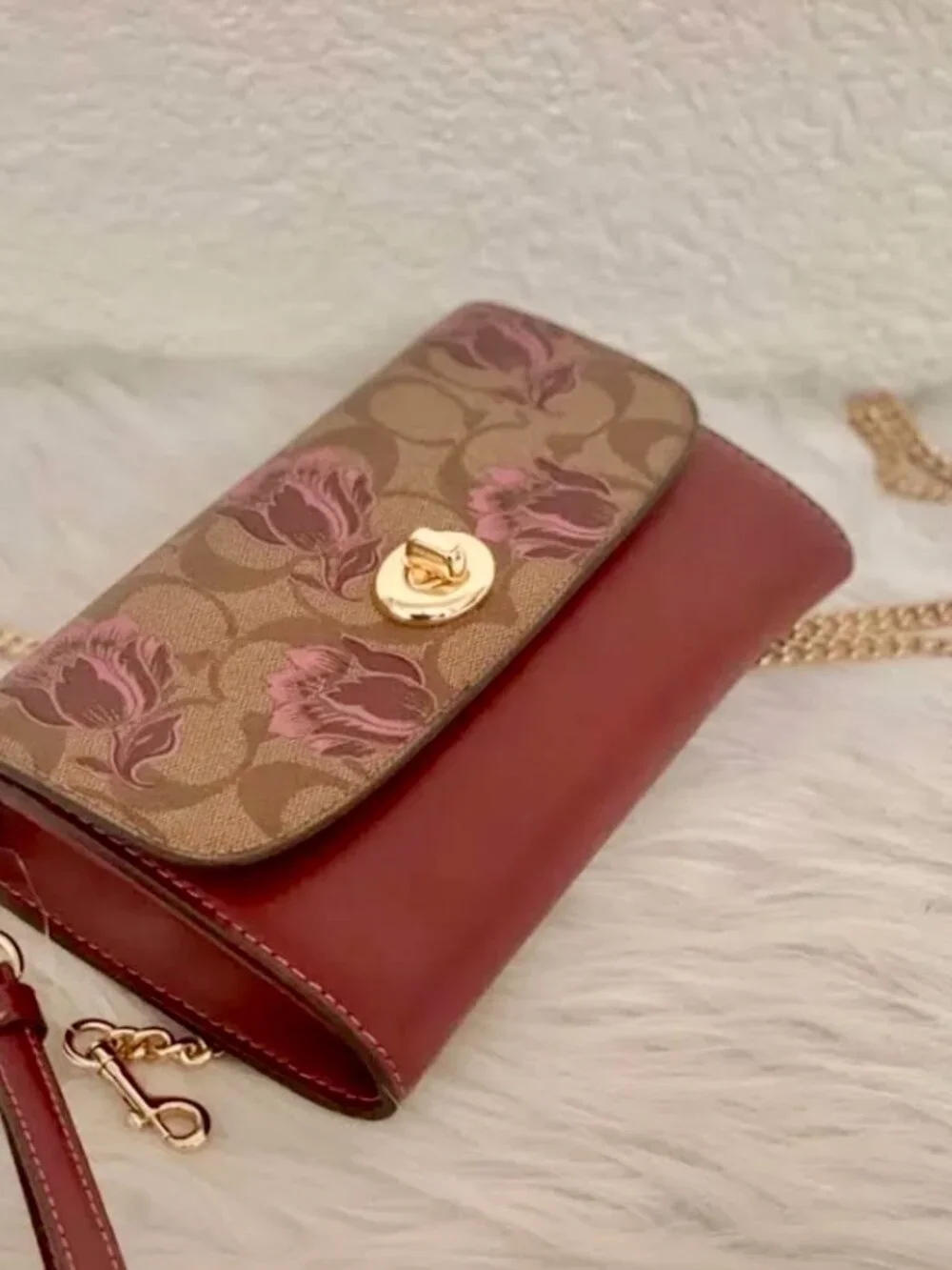 Coach Desert Tulip Print Chain Crossbody